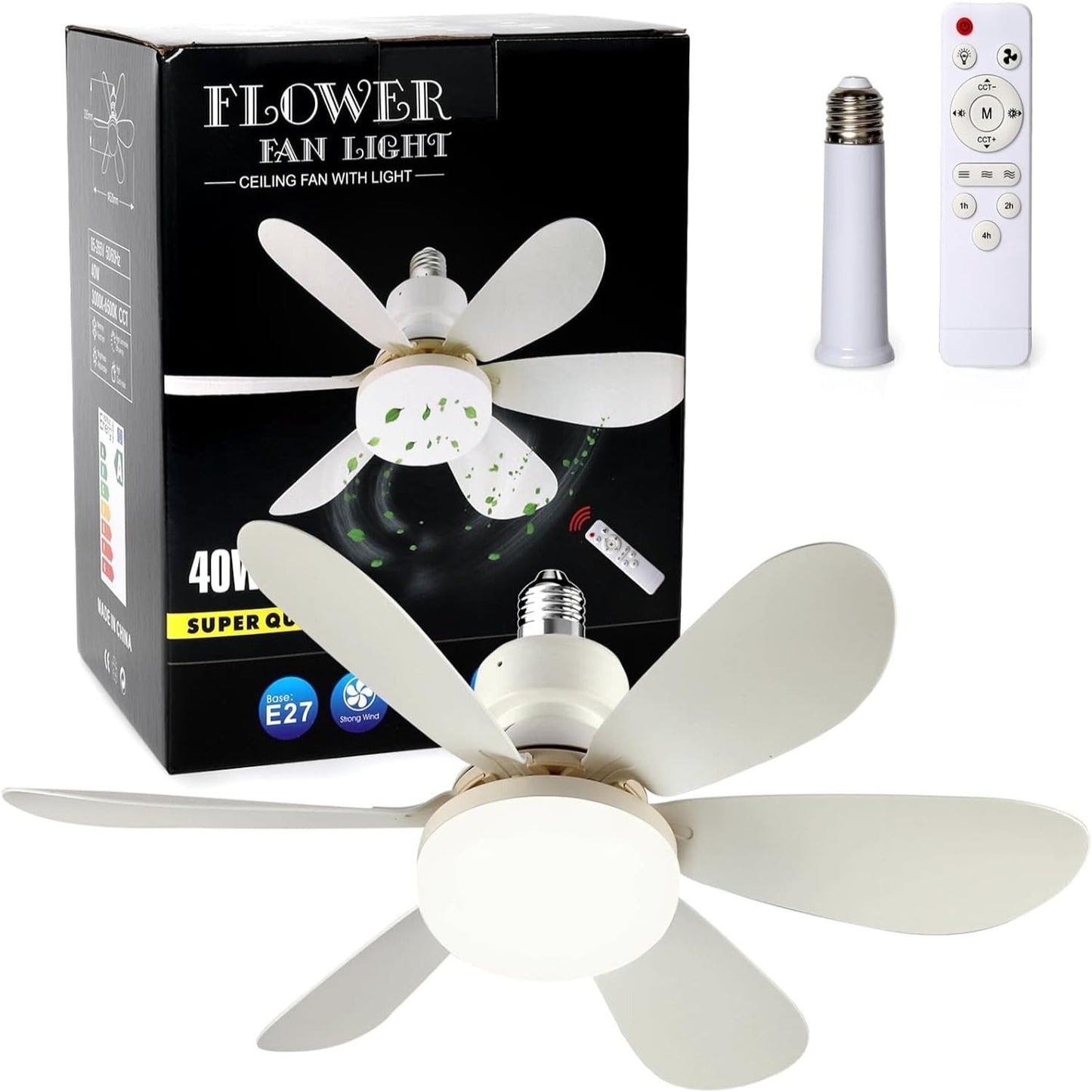Small Socket Fan Light with Remote Control